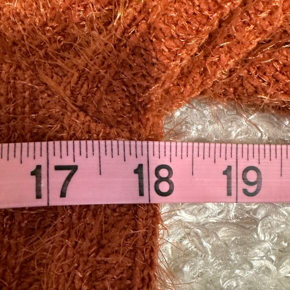 Altar'd State Orange Sweater Bubble Sleeve Soft Fuzzy Size M - Picture 8 of 9